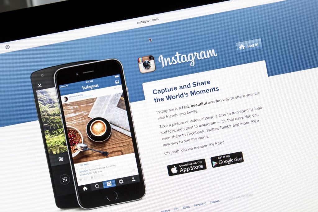 Instagram app on phone