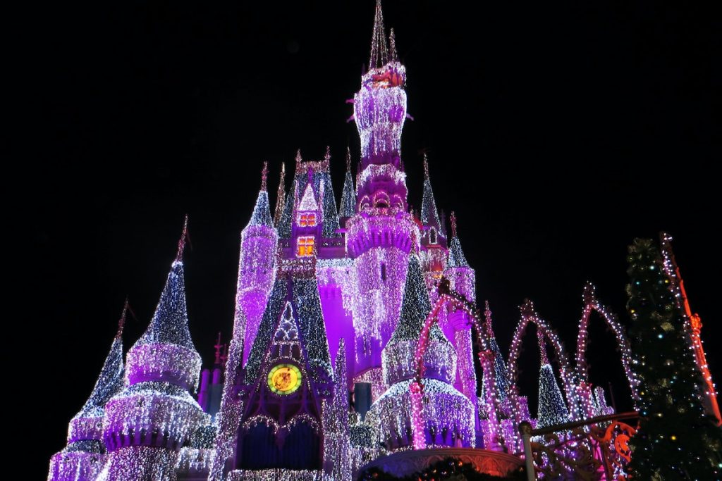 Pink White and Purple Light-up Disneyland Castle